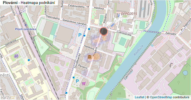 Plovární - mapa podnikání