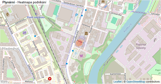 Plynární - mapa podnikání