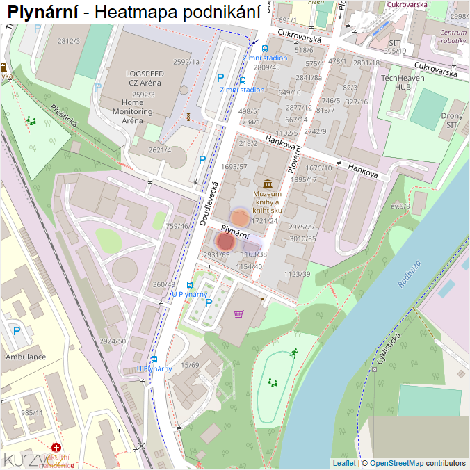 Mapa Plynární - Firmy v ulici.