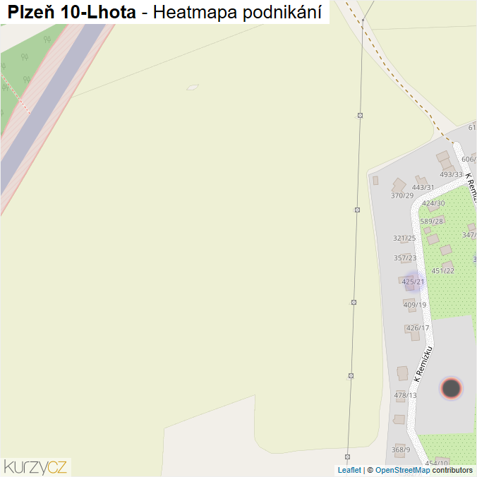 Mapa Plzeň 10-Lhota - Firmy v městské části.