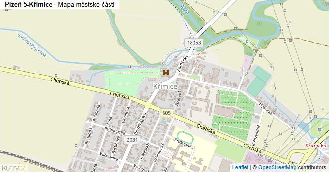 Plzeň 5-Křimice - mapa městské části
