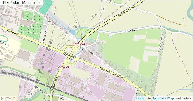Plzeňská - mapa ulice