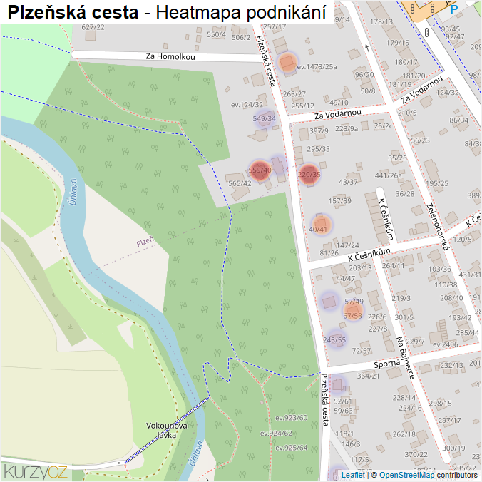 Mapa Plzeňská cesta - Firmy v ulici.