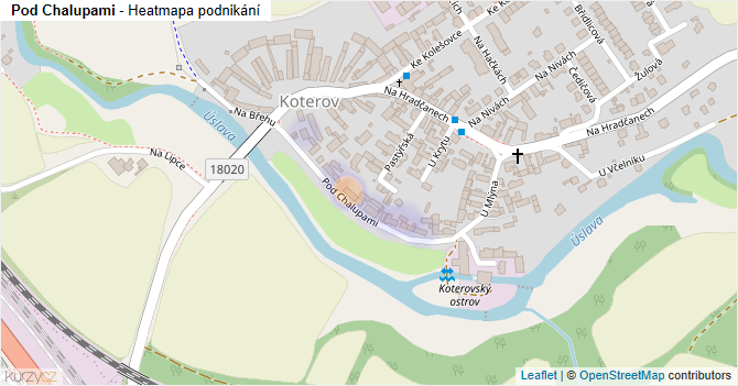 Pod Chalupami - mapa podnikání