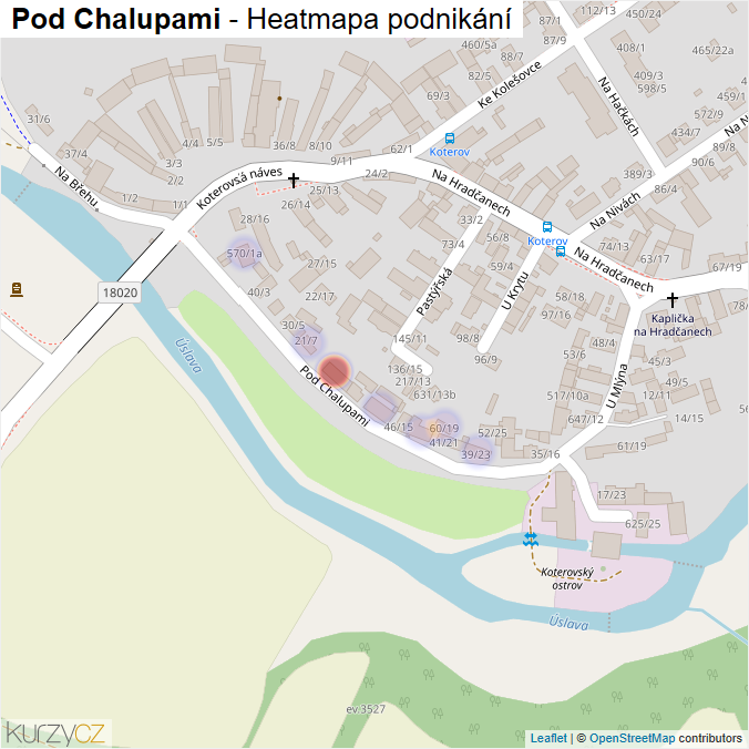 Mapa Pod Chalupami - Firmy v ulici.