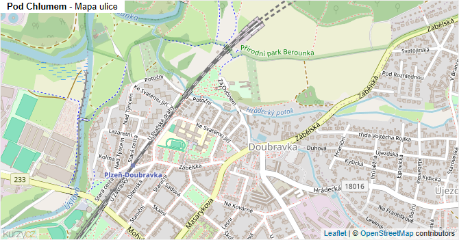 Pod Chlumem - mapa ulice