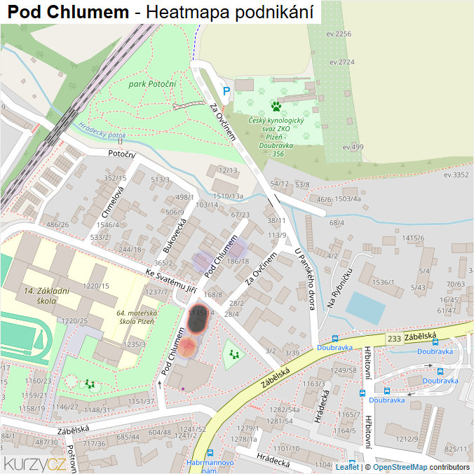Mapa Pod Chlumem - Firmy v ulici.