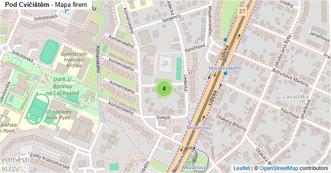 Pod Cvičištěm - mapa firem