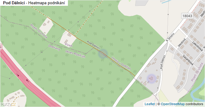 Pod Dálnicí - mapa podnikání
