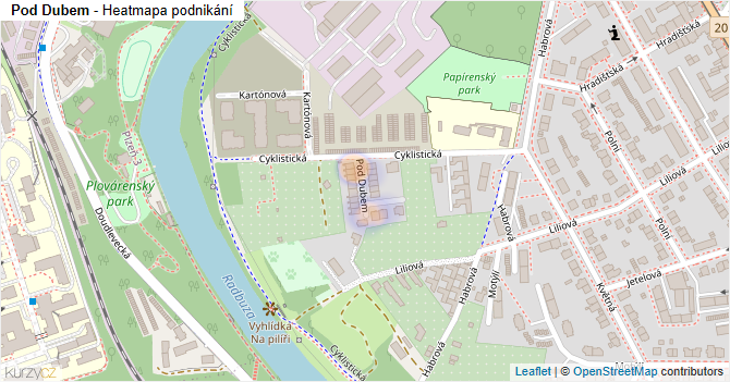 Pod Dubem - mapa podnikání