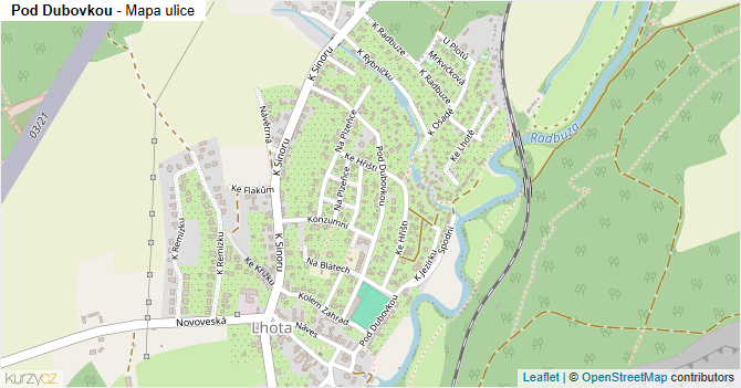 Pod Dubovkou - mapa ulice