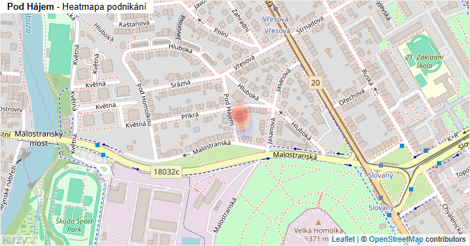 Pod Hájem - mapa podnikání