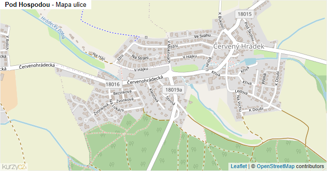 Pod Hospodou - mapa ulice