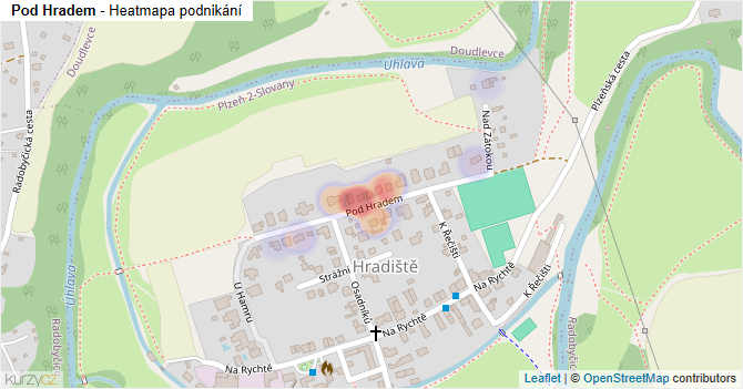 Pod Hradem - mapa podnikání
