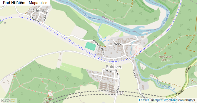 Pod Hřištěm - mapa ulice