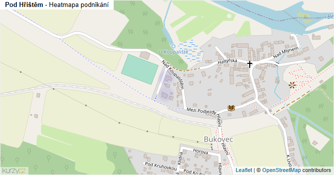 Pod Hřištěm - mapa podnikání