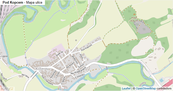 Pod Kopcem - mapa ulice