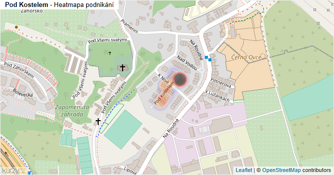 Pod Kostelem - mapa podnikání
