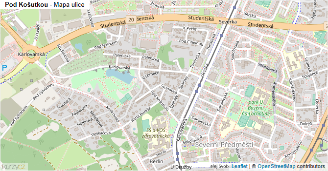 Pod Košutkou - mapa ulice