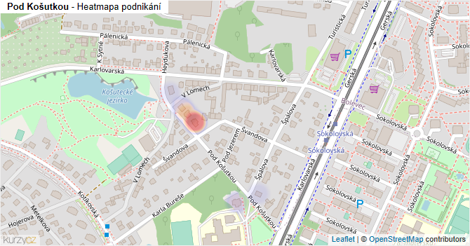 Pod Košutkou - mapa podnikání