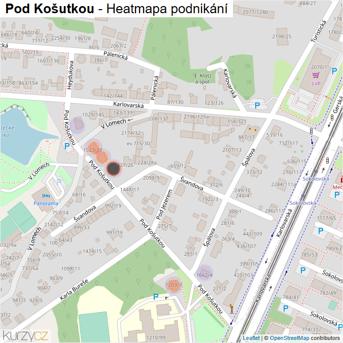 Mapa Pod Košutkou - Firmy v ulici.