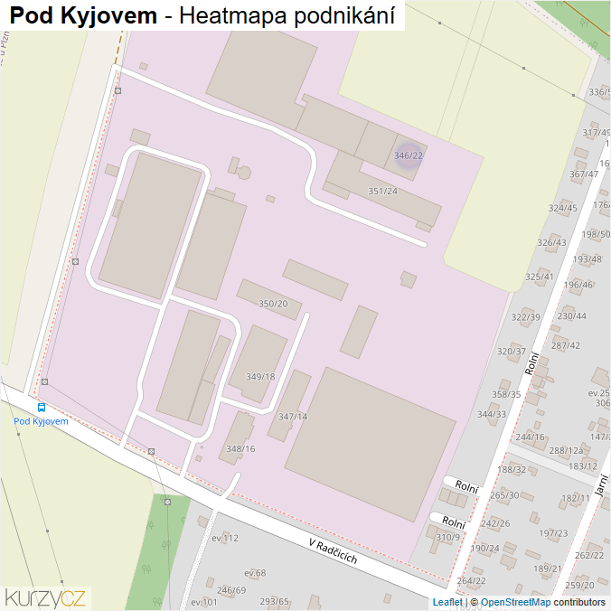 Mapa Pod Kyjovem - Firmy v ulici.