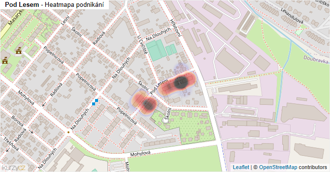 Pod Lesem - mapa podnikání