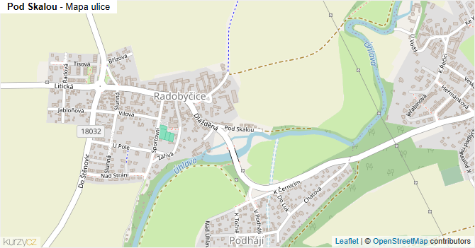 Pod Skalou - mapa ulice