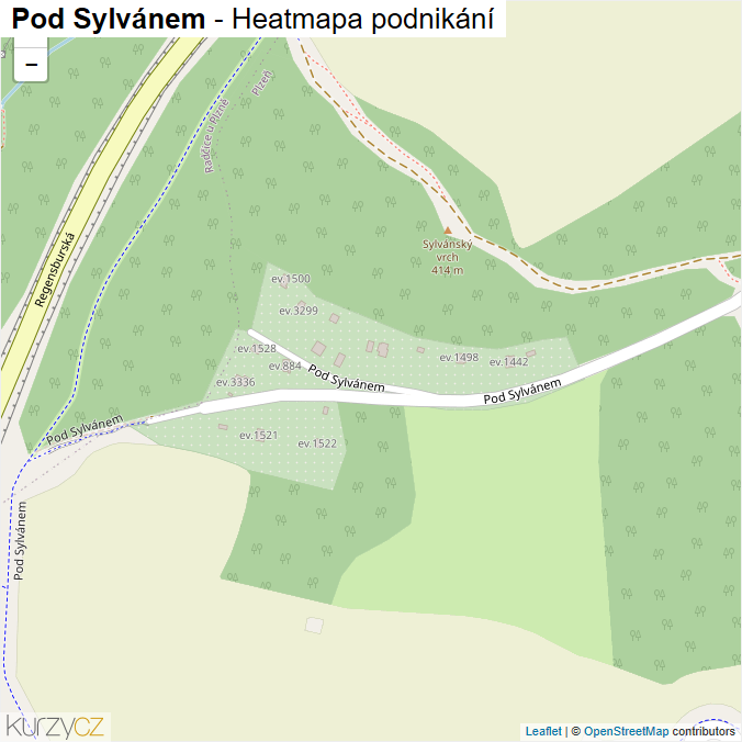 Mapa Pod Sylvánem - Firmy v ulici.