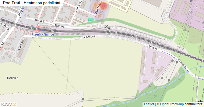 Pod Tratí - mapa podnikání