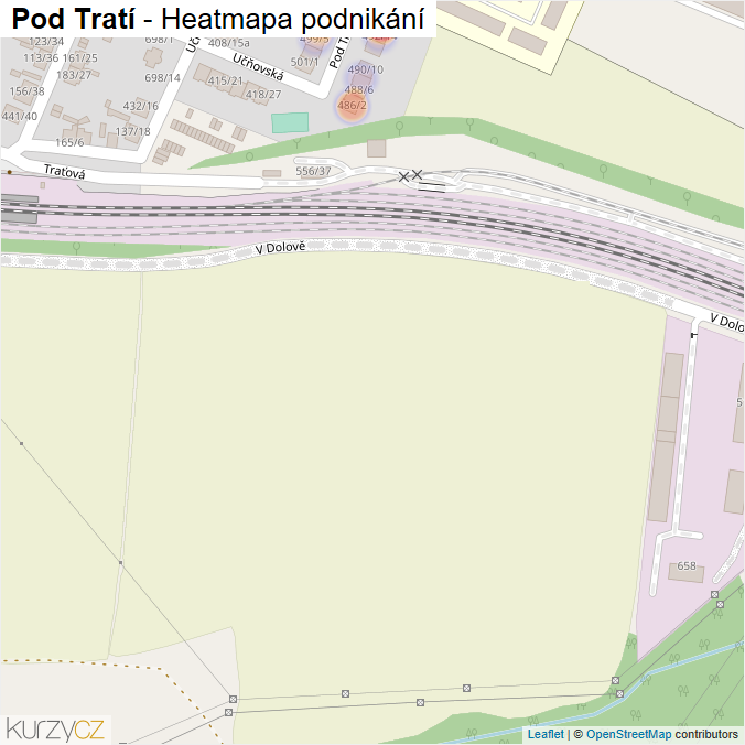 Mapa Pod Tratí - Firmy v ulici.