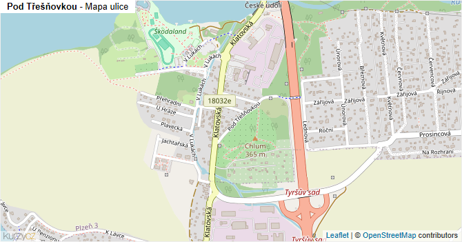 Pod Třešňovkou - mapa ulice