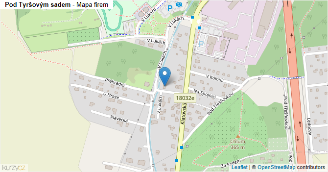Pod Tyršovým sadem - mapa firem