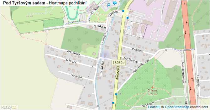 Pod Tyršovým sadem - mapa podnikání