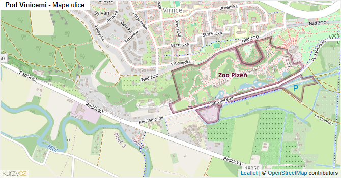 Pod Vinicemi - mapa ulice