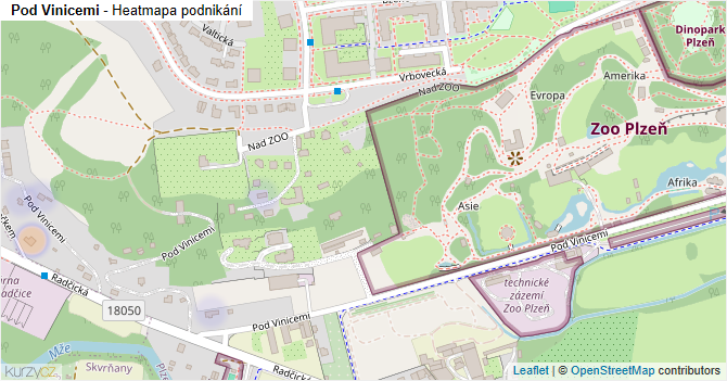 Pod Vinicemi - mapa podnikání