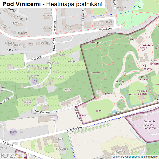 Mapa Pod Vinicemi - Firmy v ulici.
