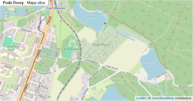 Pode Dvory - mapa ulice