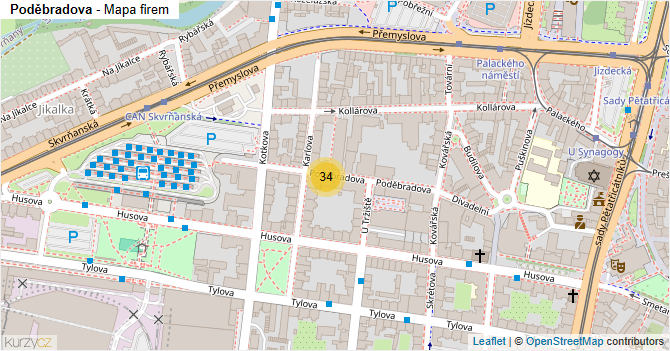 Poděbradova - mapa firem