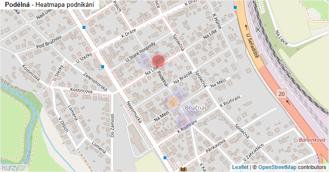 Podélná - mapa podnikání