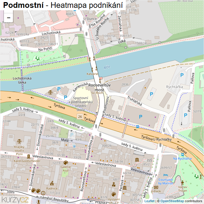 Mapa Podmostní - Firmy v ulici.