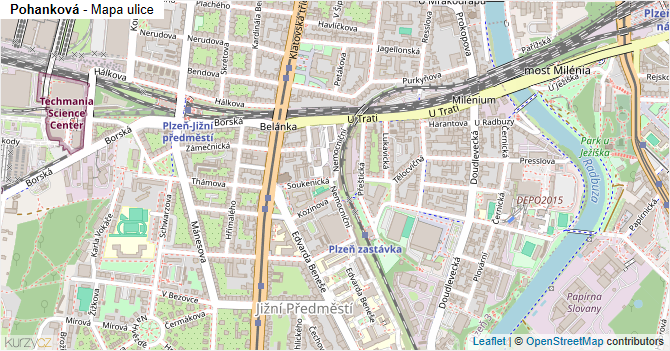 Pohanková - mapa ulice