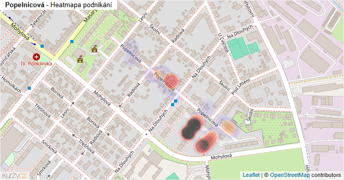 Popelnicová - mapa podnikání