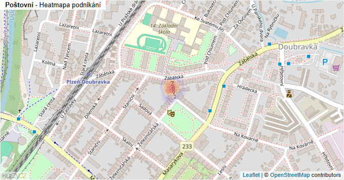 Poštovní - mapa podnikání