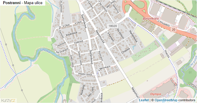 Postranní - mapa ulice