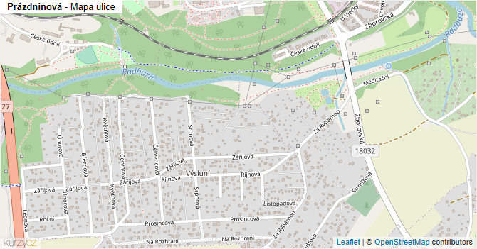 Prázdninová - mapa ulice