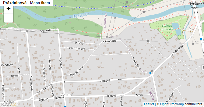 Prázdninová - mapa firem