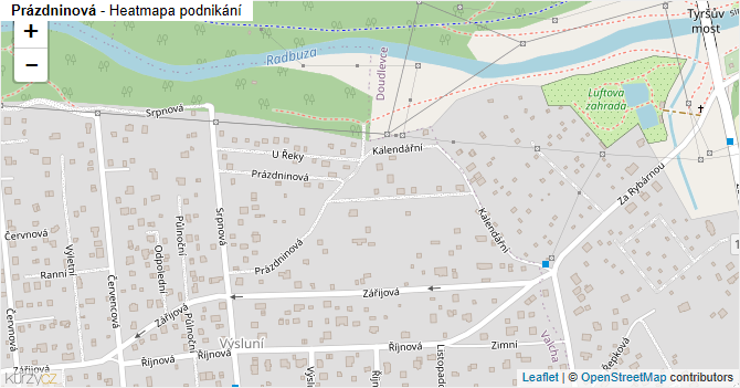 Prázdninová - mapa podnikání