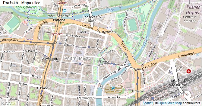 Pražská - mapa ulice