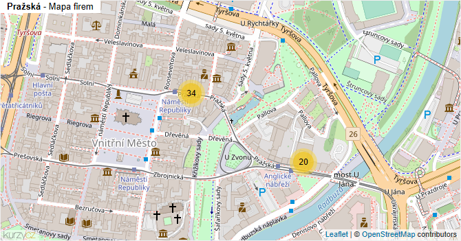 Pražská - mapa firem